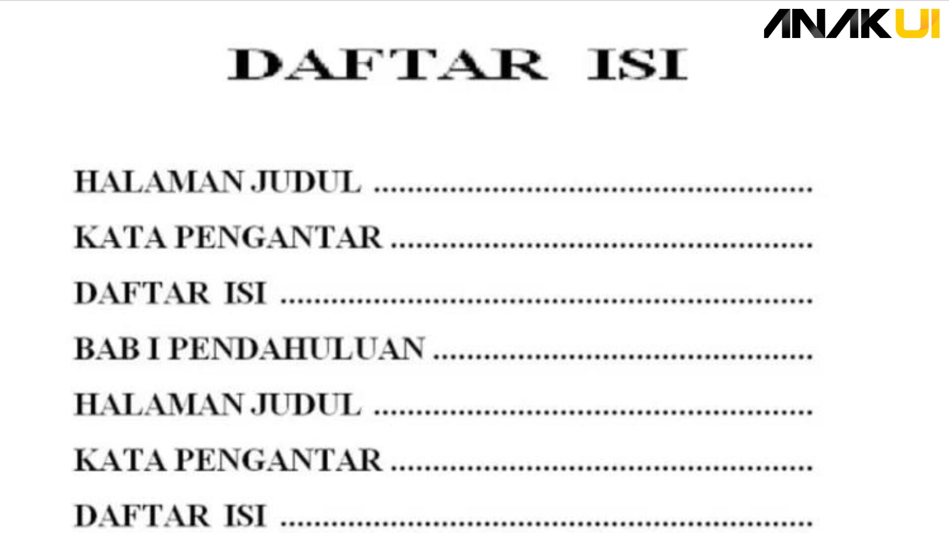 Cara Membuat Daftar Isi